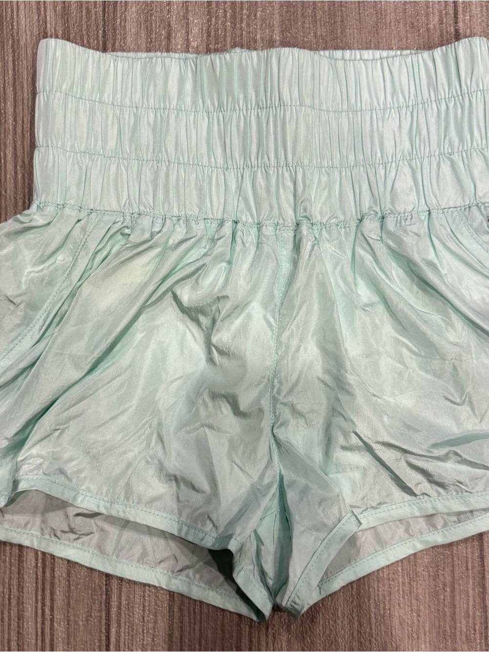 Free People Mint Green Elastic-Waist Athletic Shorts